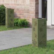 vidaXL Solar LED Stig Ljus 2 pcs Olivgrön Kallvalsat stål