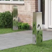 vidaXL Solar LED Stig Ljus 2 pcs Silver Galvaniserat stål