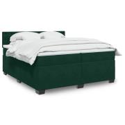 vidaXL Ramsäng med madrass mörkgrön 200x200 cm sammet