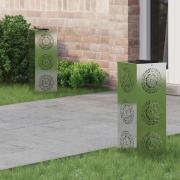 vidaXL Solar LED Stig Ljus 2 pcs Galvaniserad Galvaniserad