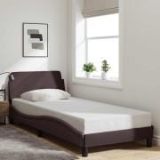 vidaXL Bed Frame "Dover" Dark Brown 90x200 cm Fabric