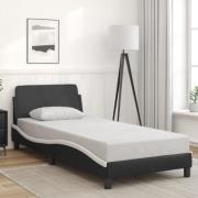 vidaXL Bed Frame "Dover" Black&White 90x190 cm Faux Leather