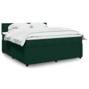 vidaXL Ramsäng med madrass mörkgrön 180x200 cm sammet