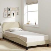 vidaXL Bed Frame with Headboard "Dover" Cream 90x200 cm Fabric