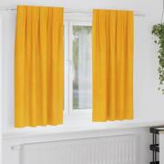 vidaXL Mörkläggningsgardiner 2 pcs Senapsgul 140 x 175 cm Sammet