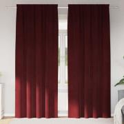 vidaXL Mörkläggningsgardiner 2 pcs Vinröd 140 x 260 cm Sammet