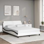 vidaXL Bed Frame "Dover" White&Black 120x200 cm Faux Leather