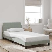 vidaXL Bed Frame "Dover" Light Grey 100x200 cm Velvet