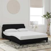vidaXL Bed Frame "Dover" Black 140x190 cm Velvet