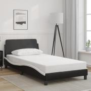 vidaXL Bed Frame "Dover" Black&White 100x200 cm Faux Leather