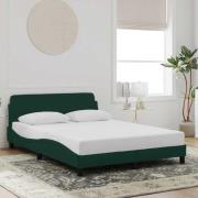 vidaXL Bed Frame "Dover" Dark Green 140x200 cm Velvet