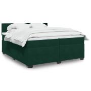 vidaXL Ramsäng med madrass mörkgrön 200x200 cm sammet