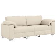 vidaXL Soffa Beige 219 x 77 x 82 cm Linnenblandad tyg