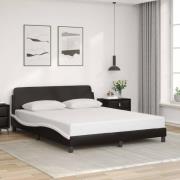 vidaXL Bed Frame "Dover" Black&White 160x200 cm Faux Leather