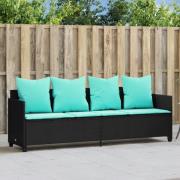 vidaXL Solsäng med dynor svart konstrotting