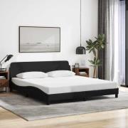 vidaXL Bed Frame "Dover" Black 160x200 cm Fabric