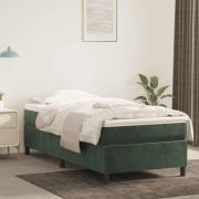 vidaXL Boxspring-sängram mörkgrön 90x190 cm sammet