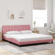 vidaXL Bed Frame without Mattress "Hanko" Pink 180x200 cm Velvet