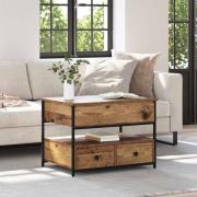 vidaXL Kaffeebord Gammalt trä 70 x 50 x 54.5 cm Konstruerat trä