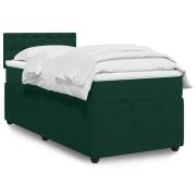 vidaXL Ramsäng med madrass mörkgrön 90x190 cm sammet