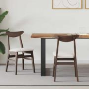 vidaXL Matstolar 2 pcs Ljusbrun 42 x 47,5 x 81 cm Massiv Gummiträ