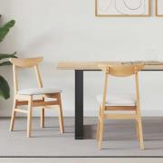 vidaXL Matstolar 2 pcs Naturfärg 42 x 47,5 x 81 cm Massiv Gummiträ