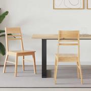 vidaXL Matstolar 2 pcs Naturfärg 43 x 54 x 89 cm Massiv Gummiträ