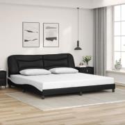 vidaXL Bed Frame without Mattress "Hvar" Black and White 200x200 cm Fa...