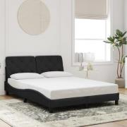 vidaXL Bed Frame without Mattress Black 140x190 cm Velvet