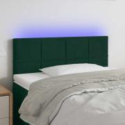 vidaXL Sänggavel LED grön 100x5x78/88 cm sammet
