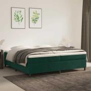 vidaXL Boxspring-sängram mörkgrön 200x200 cm sammet