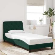 vidaXL Bed Frame without Mattress Dark Green 90x200 cm Velvet