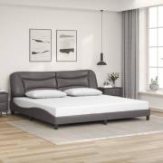 vidaXL Bed Frame without Mattress "Hvar" Grey 200x200 cm Faux Leather