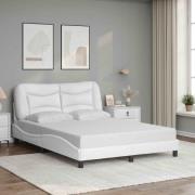 vidaXL Bed Frame without Mattress "Hvar" White 140x200 cm Faux Leather