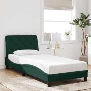 vidaXL Bed Frame without Mattress Dark Green 90x190 cm Velvet