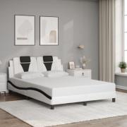 vidaXL Bed Frame "Viana" without Mattress White and Black 140x190 cm F...