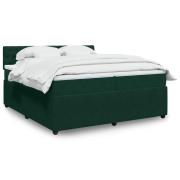 vidaXL Ramsäng med madrass mörkgrön 200x200 cm sammet