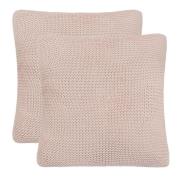 vidaXL Kasta Kudde Korgväv med kudde 2 pcs Rosa 45 x 45 cm Bomull