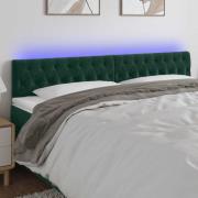 vidaXL Sänggavel LED mörkgrön 180x7x78/88 cm sammet
