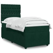 vidaXL Ramsäng med madrass mörkgrön 100x200 cm sammet