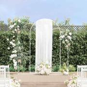 vidaXL Bröllopsbåge 3 pcs Vit Stål