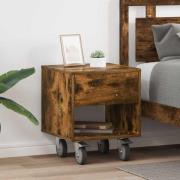 vidaXL Sängbord 2 pcs Rökt ek 40,5 x 40 x 48 cm Konstruerat trä