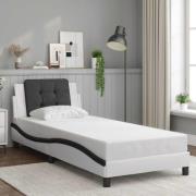 vidaXL Bed Frame without Mattress "Zadar" White and Black 100x200 cm F...