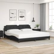 vidaXL Bed Frame without Mattress "Zadar" Black 200x200 cm Faux Leathe...