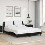 vidaXL Bed Frame without Mattress "Zadar" Black and White 160x200 cm F...