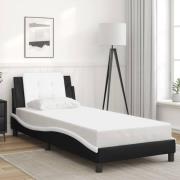vidaXL Bed Frame without Mattress "Zadar" Black and White 90x190 cm Fa...
