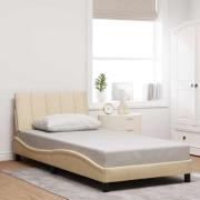 vidaXL Bed Frame without Mattress "Hanko" Cream 100x200 cm Fabric
