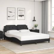 vidaXL Bed Frame without Mattress "Zadar" Black 160x200 cm Faux Leathe...