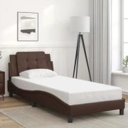 vidaXL Bed Frame without Mattress "Zadar" Brown 100x200 cm Faux Leathe...