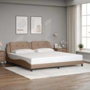 vidaXL Bed Frame without Mattress "Zadar" Cappuccino 200x200 cm Faux L...